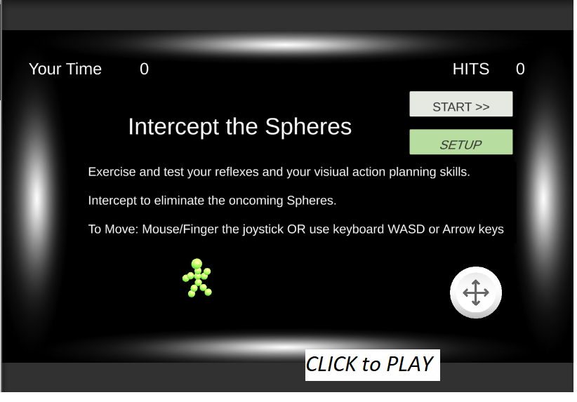 A sphere intercept arcade game
